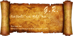 Galbács Réka névjegykártya